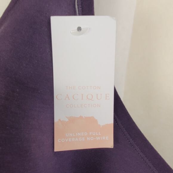 New Cacique purple unlined full coverage no wire bra size 52C - Picture 5 of 7